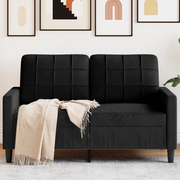 Divano a 2 Posti-Sofa 2 Posti Nero 120 cm in Velluto 802801