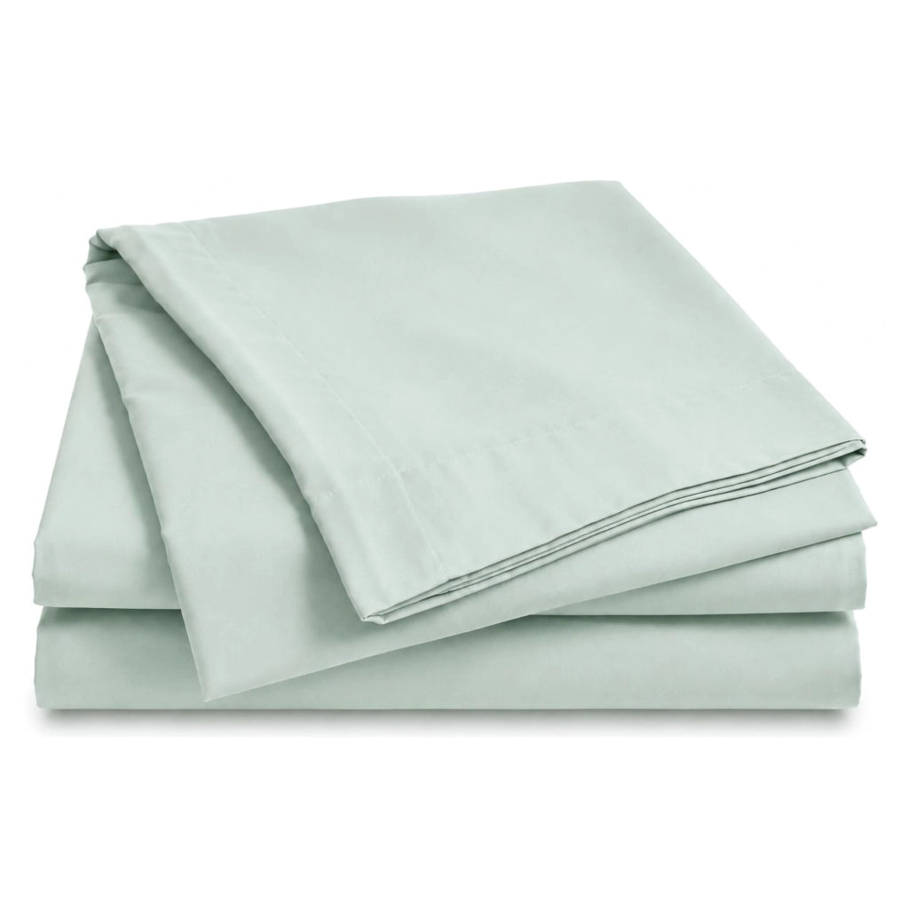 Rova, set Completo Letto Matrimoniale in Cotone, Verde Menta