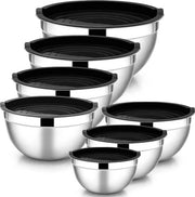 Set di pentola in acciaio inossidabile 7 pezzi - pentola a coperchio con chiusura ermetica - resistente alla lavastoviglie - nero - cottura e bollitura