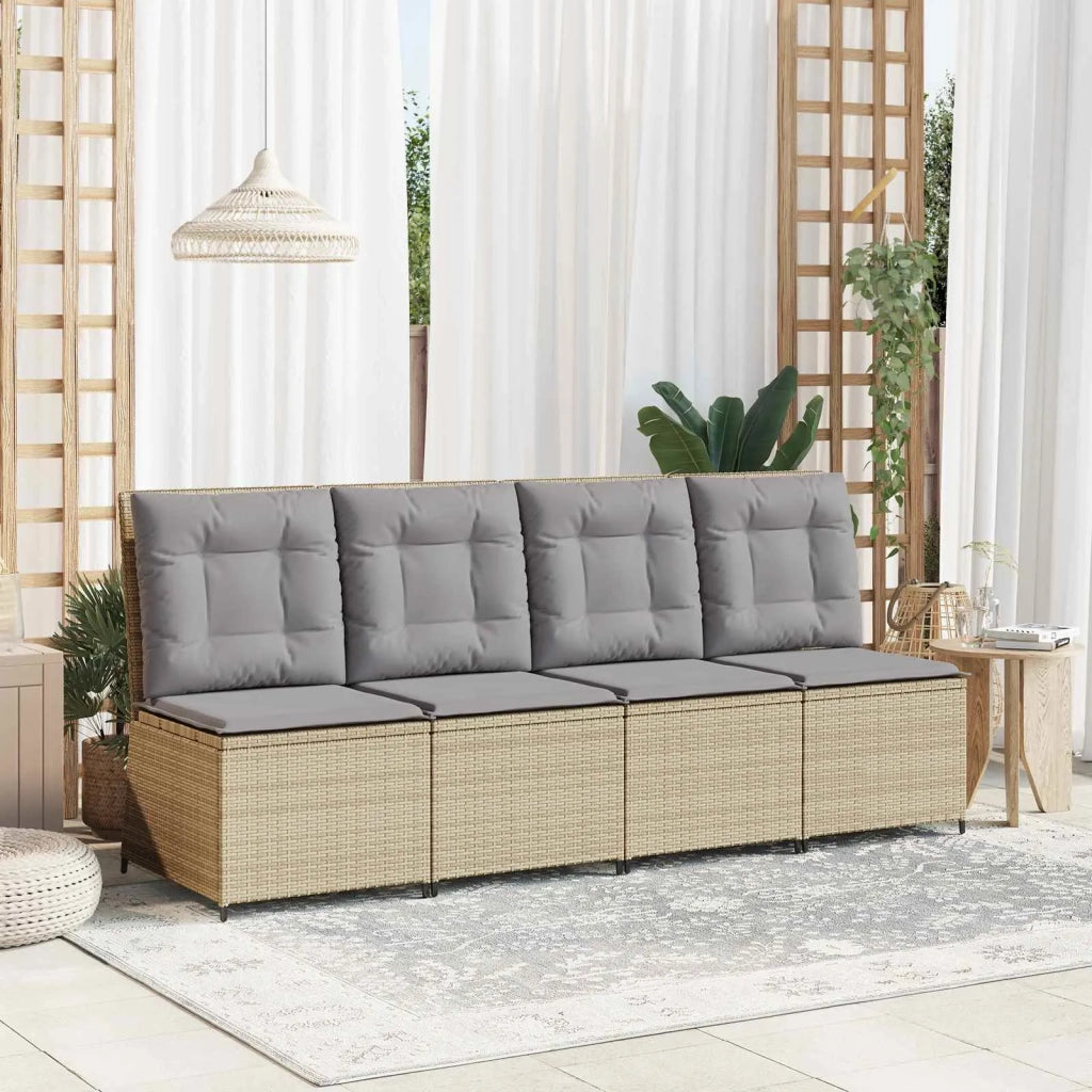 Divano da giardino con cuscino Beige e grigio polyrattan 3394479