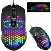 Trade Shop - Mouse Da Gioco Cablato Usb Macro Definition 7 Tasti Programmabile Luce Rgb Qm1 -