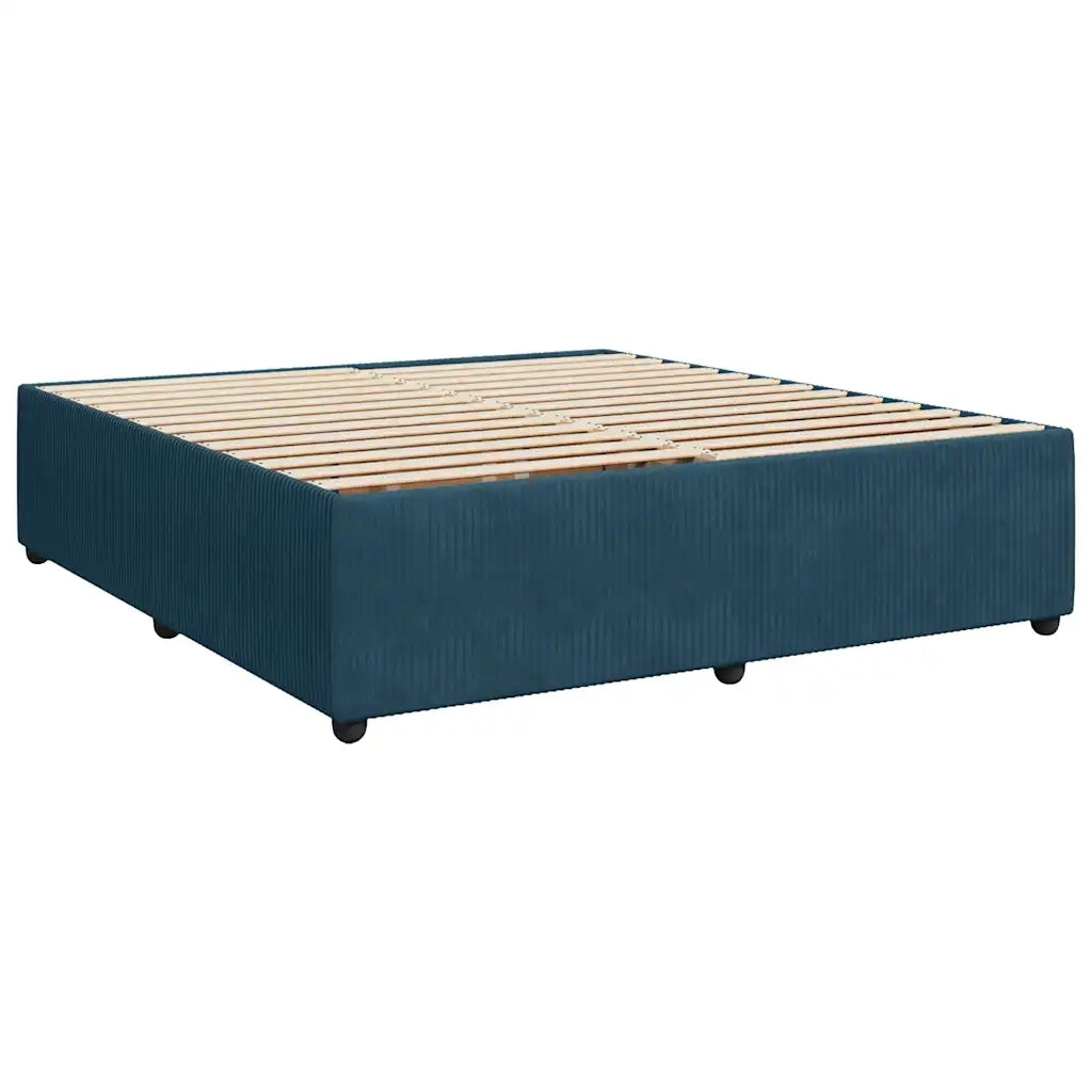 Giroletto a Molle con Materasso Blu 180x200 cm in Velluto 3290116