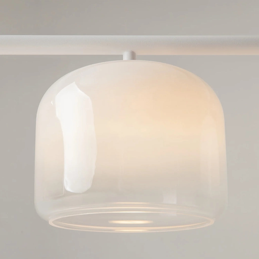 Lampadario Contemporaneo Spirito Metallo E Vetro Bianco 3 Luci Led 14W