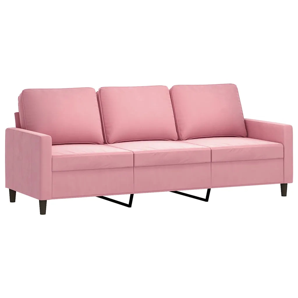 Set di Divani 4 pz con Cuscini Rosa in Velluto