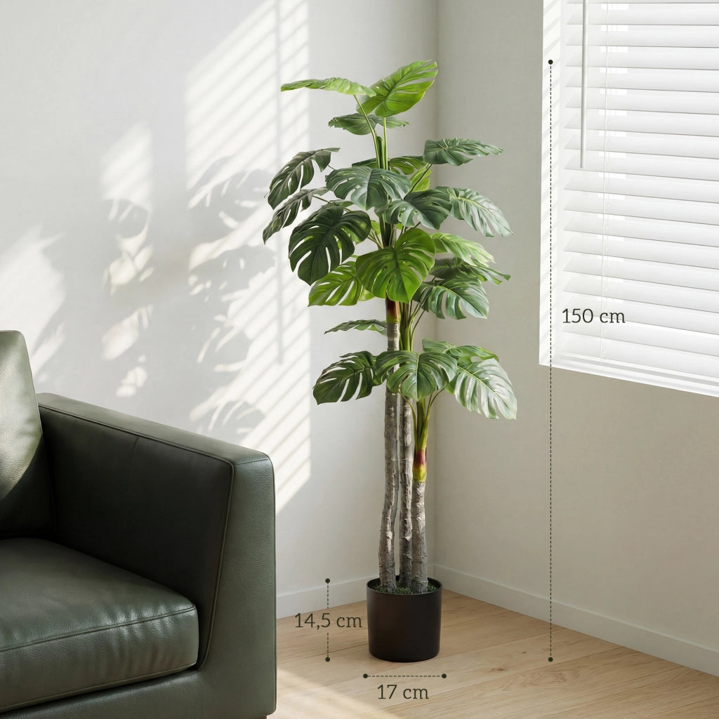 Pianta Artificiale Monstera ¨C Xylo ¨C H.1,5 m con Vaso