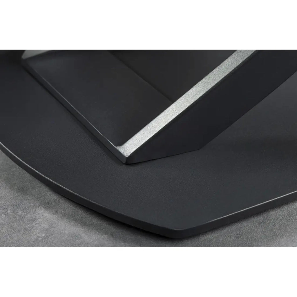 Table ATONIA – Ovale extensible 130 à 190 cm – Plateau en céramique effet marbre anthracite – Piedi in metallo – Stile moderno