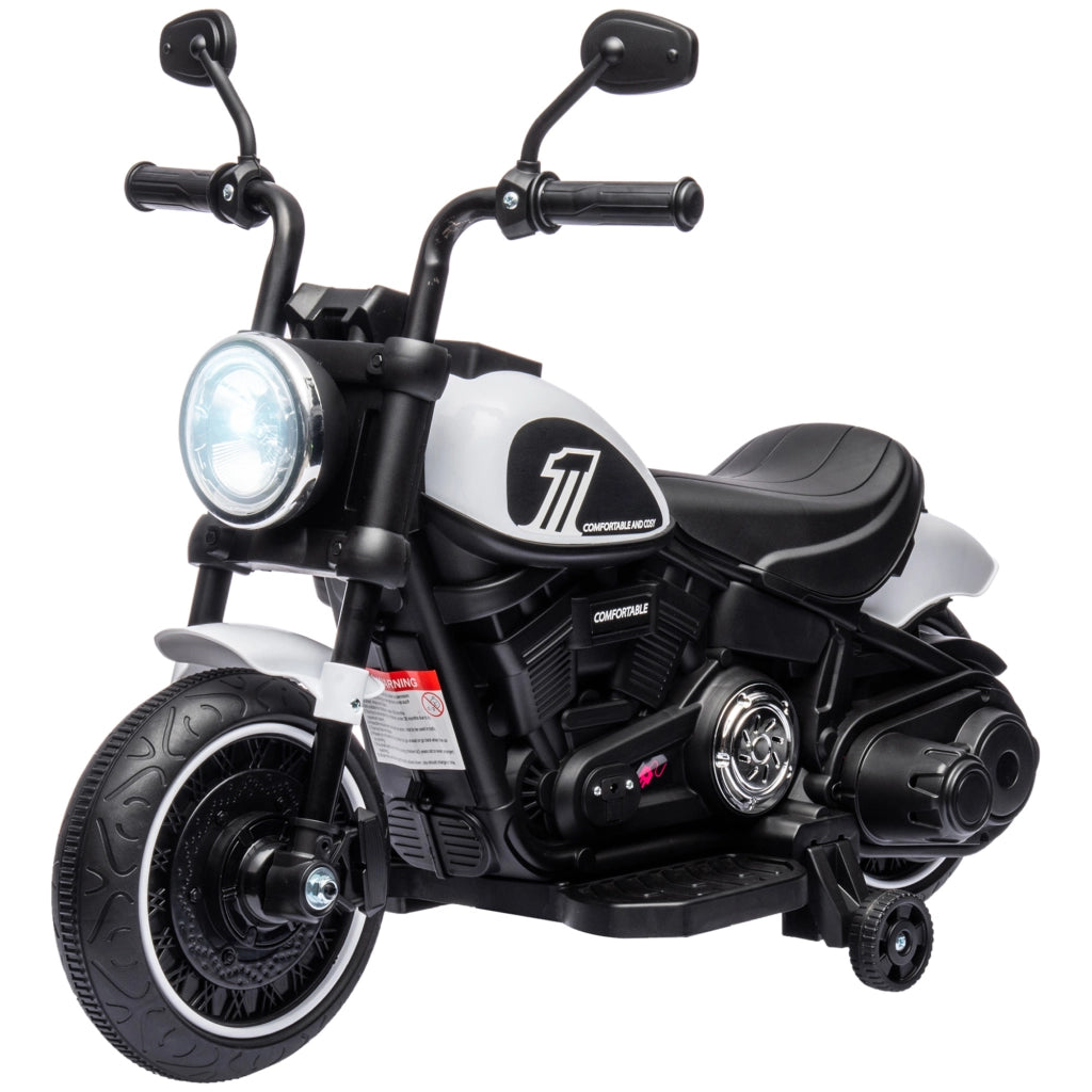 Moto Elettrica per Bambini 6V ¨C Xylo ¨C Bianca con Faro LED 18-36 Mesi