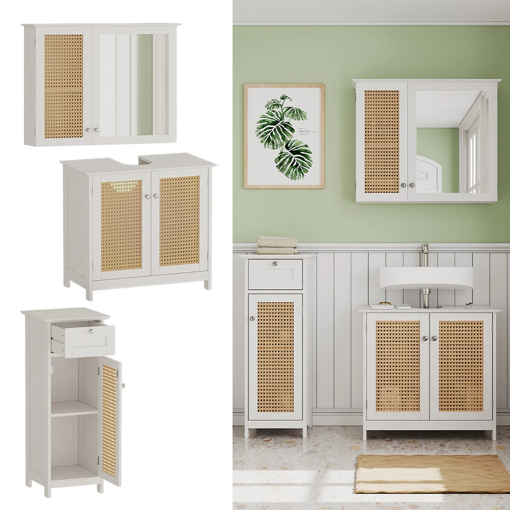 Vicco Set di mobili da bagno Bianco 3 pezzi