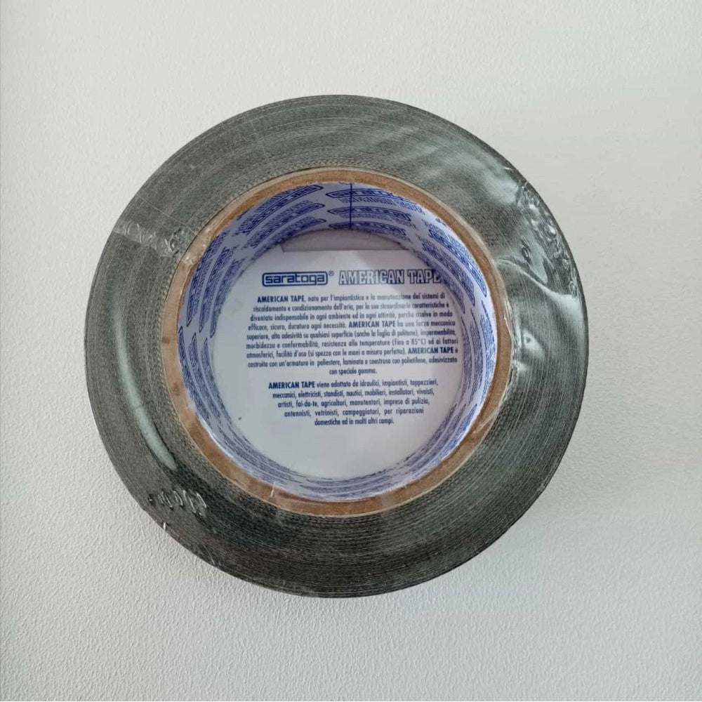 Saratoga american tape 50mm x 25mt nastro telato extraforte incolla ripara sigilla