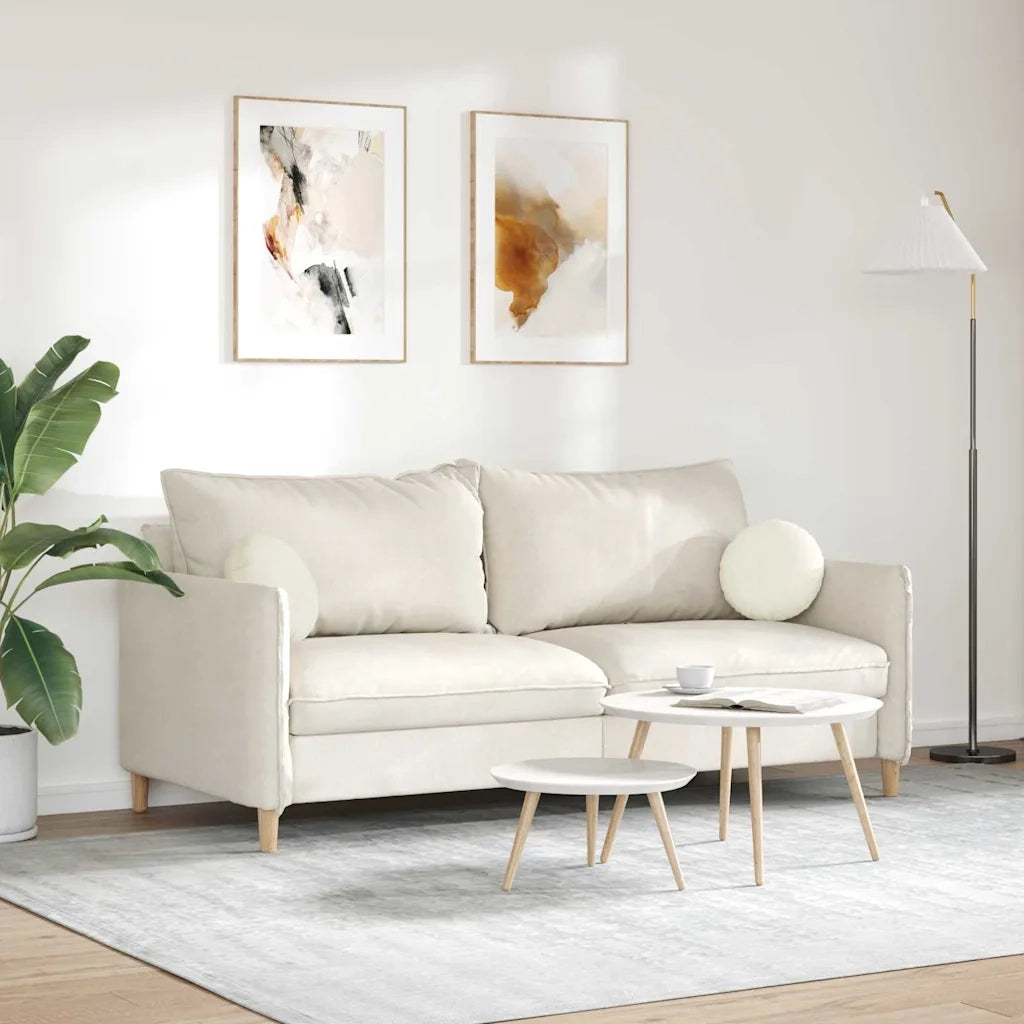 Cuscini per Seduta 2 pcs Crema Ø30 x 13 cm Velluto 42014109