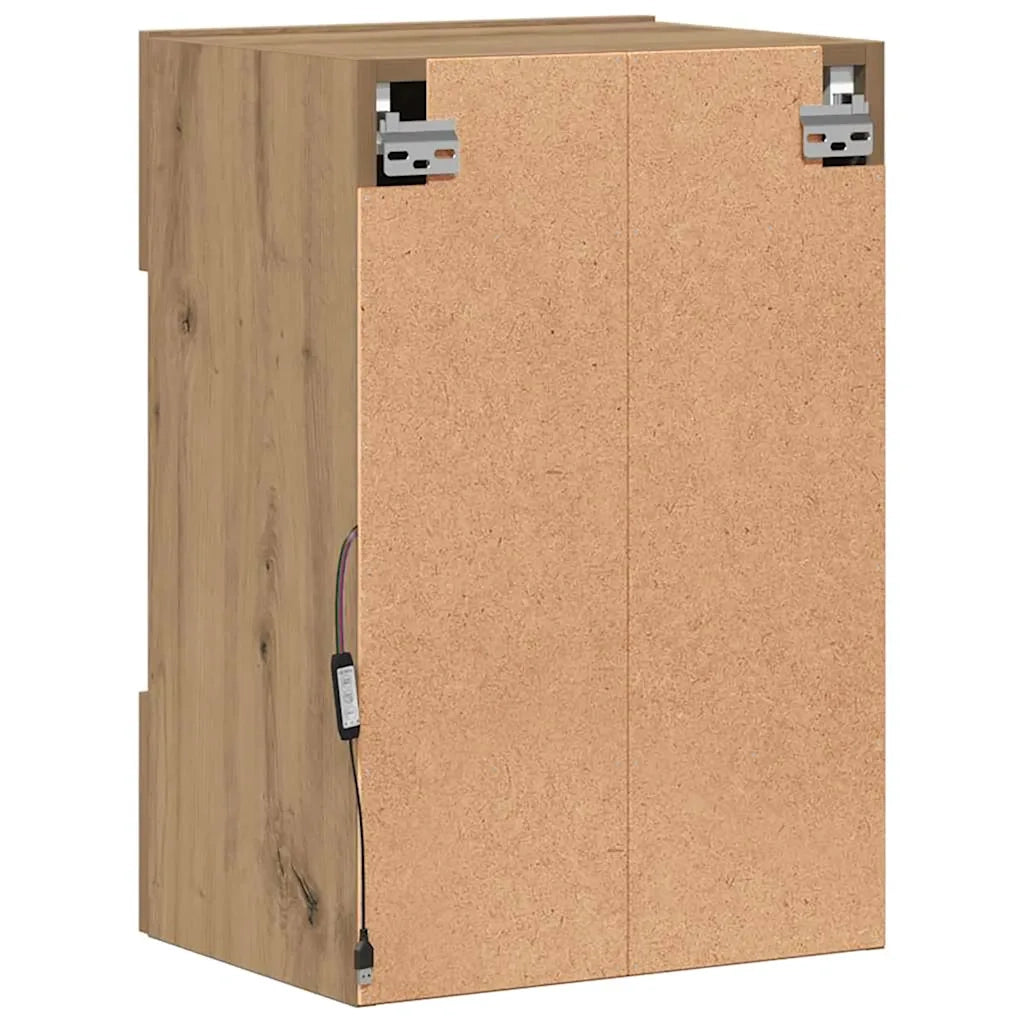 Mobili da parete con luci LED per TV 2pz Rovere Artigianale 40x30x60,5cm 857681