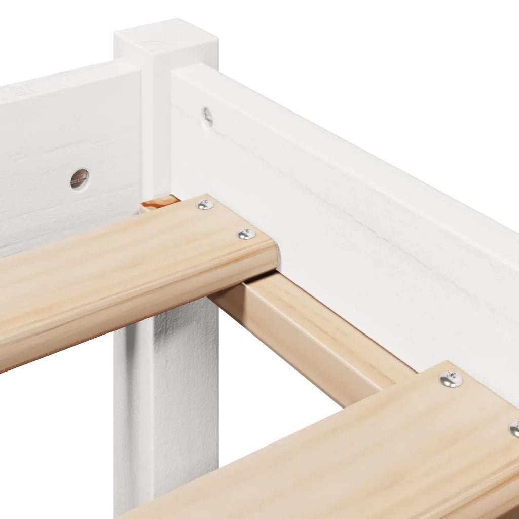 Letto senza Materasso Bianco 120x200 cm Legno Massello di Pino 3306151