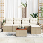 Set Divano da Giardino 6 pcs Beige e Crema polyrattan 3356111