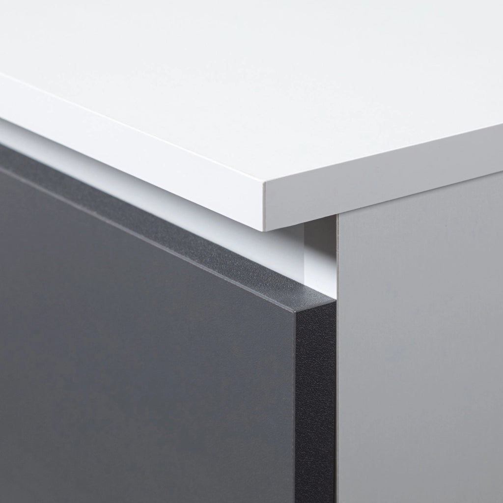 Armadio da ufficio AKORD R60 Bianca 60 cm 2 ante 1 cassetto inserto frontale Grigio Grafite 60x35x180 cm