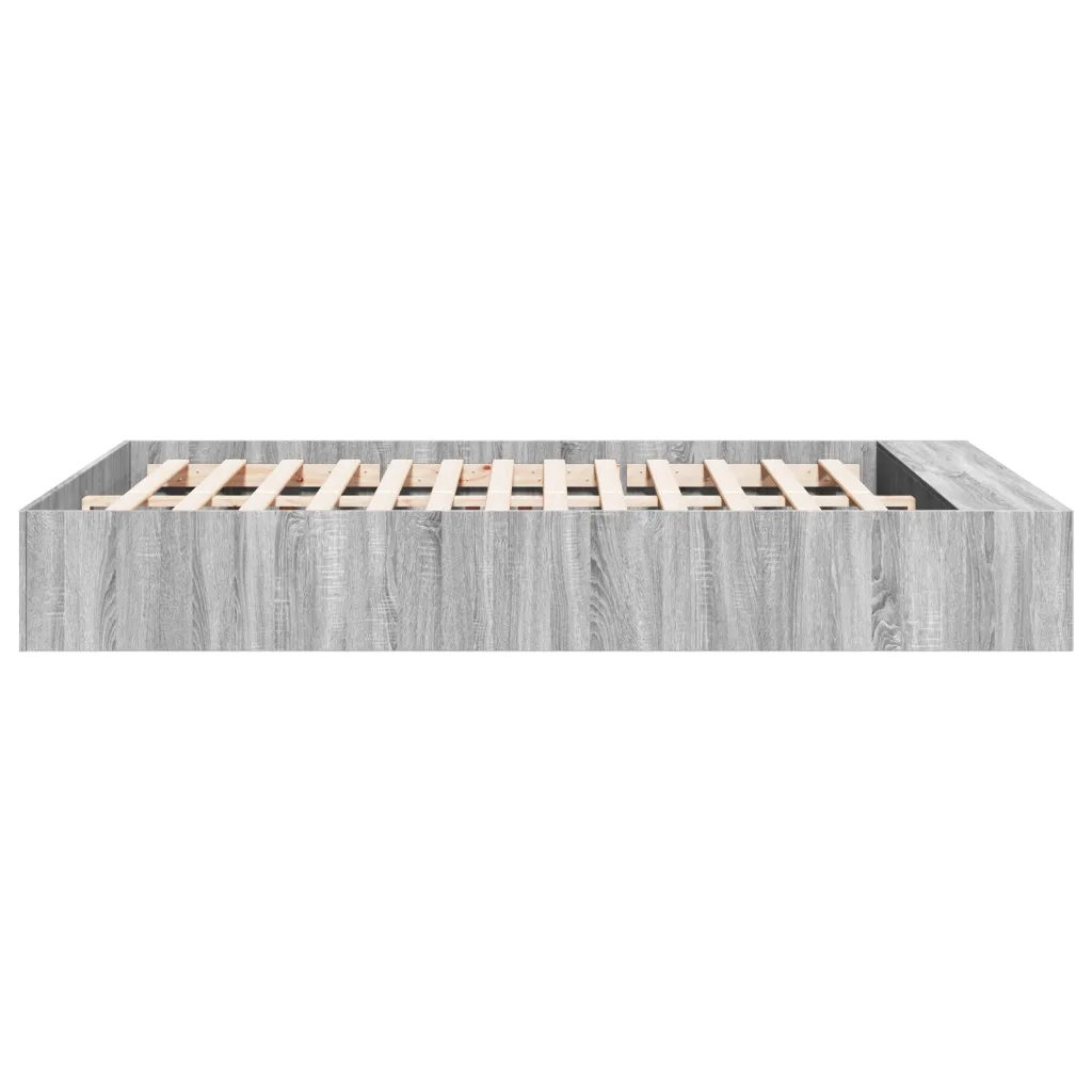 Letto matrimoniale | Letto per adulti | Giroletto Grigio Sonoma 140x200 cm in Legno Multistrato