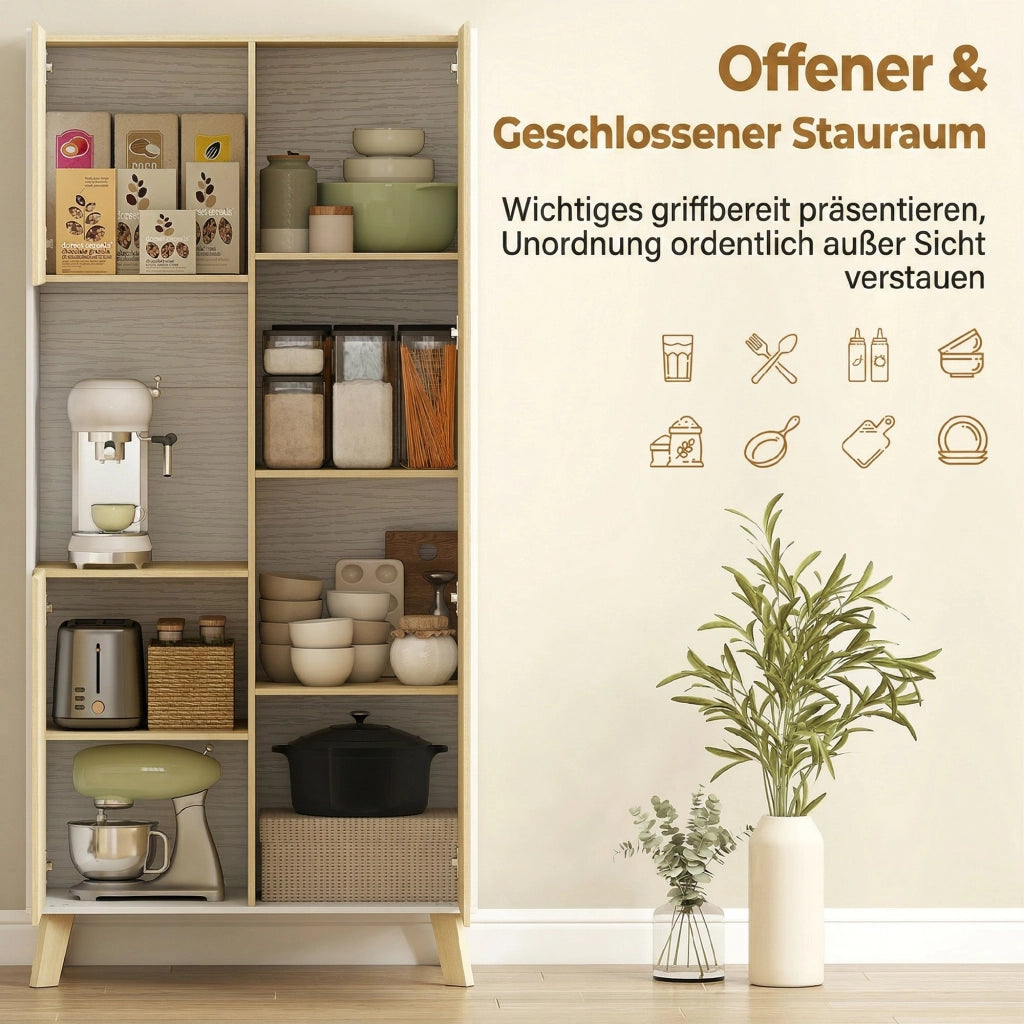 Mobile da cucina 170 cm ¨C Xylo ¨C Effetto legno naturale con ripiani regolabili