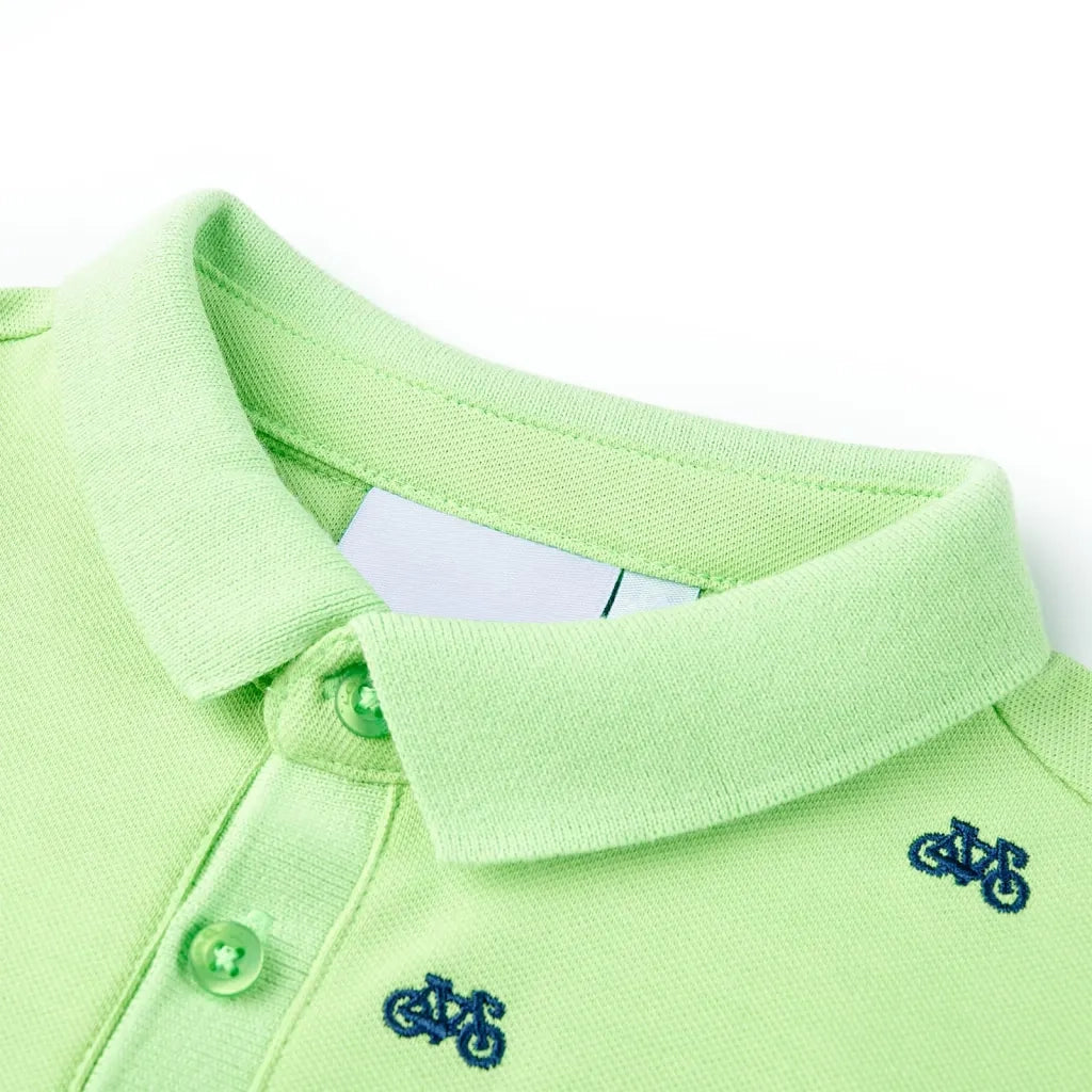 Polo da Bambino Verde Neon 92 12154
