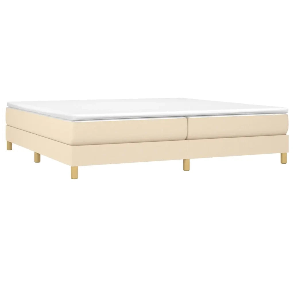 Letto matrimoniale | Letto per adulti | Struttura Letto a Rete a Molle Crema 200x200 cm in Tessuto