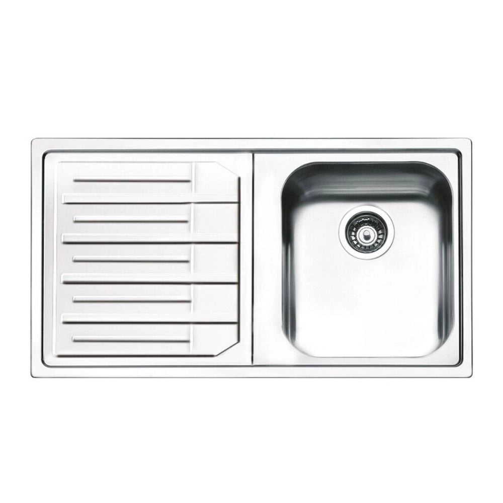 Lavello incasso 1 vasca e gocciolatoio sinistro 86x50 Smeg LP861S2 inox