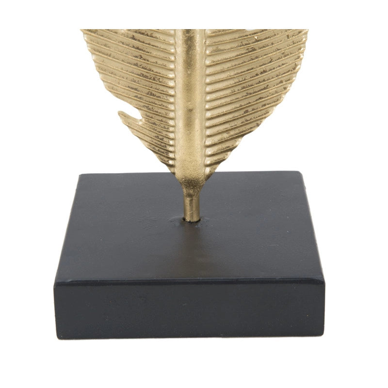 Scultura Foglia Con Porta Candela Glam cm 10x10x34