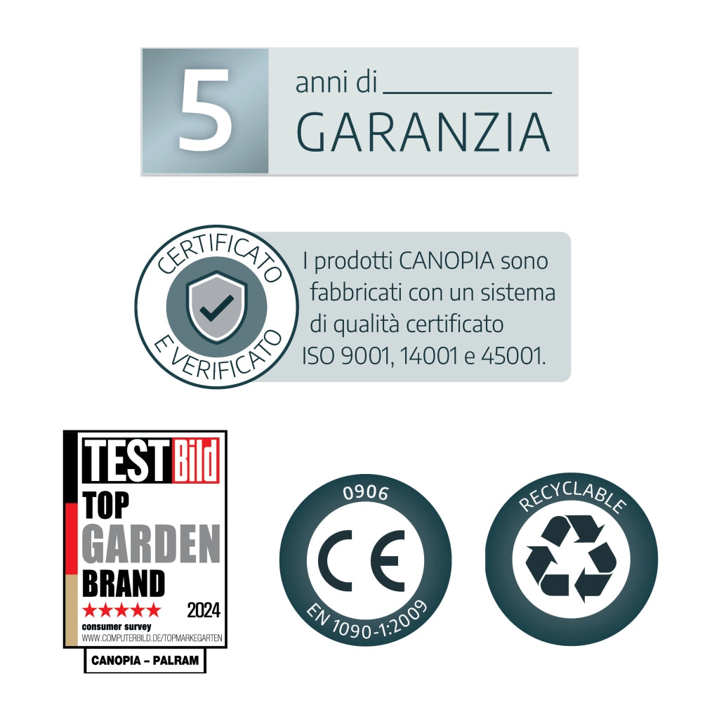 Canopia Bella Doppio Strato Serra Da Giardino in Policarbonato 844X244X219 cm Argento