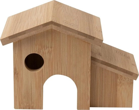 Casa per piccoli roditori in bambù marrone ca. 10-5 x 12 x 18 cm - Adatto per piccoli roditori - Casa in materiale naturale