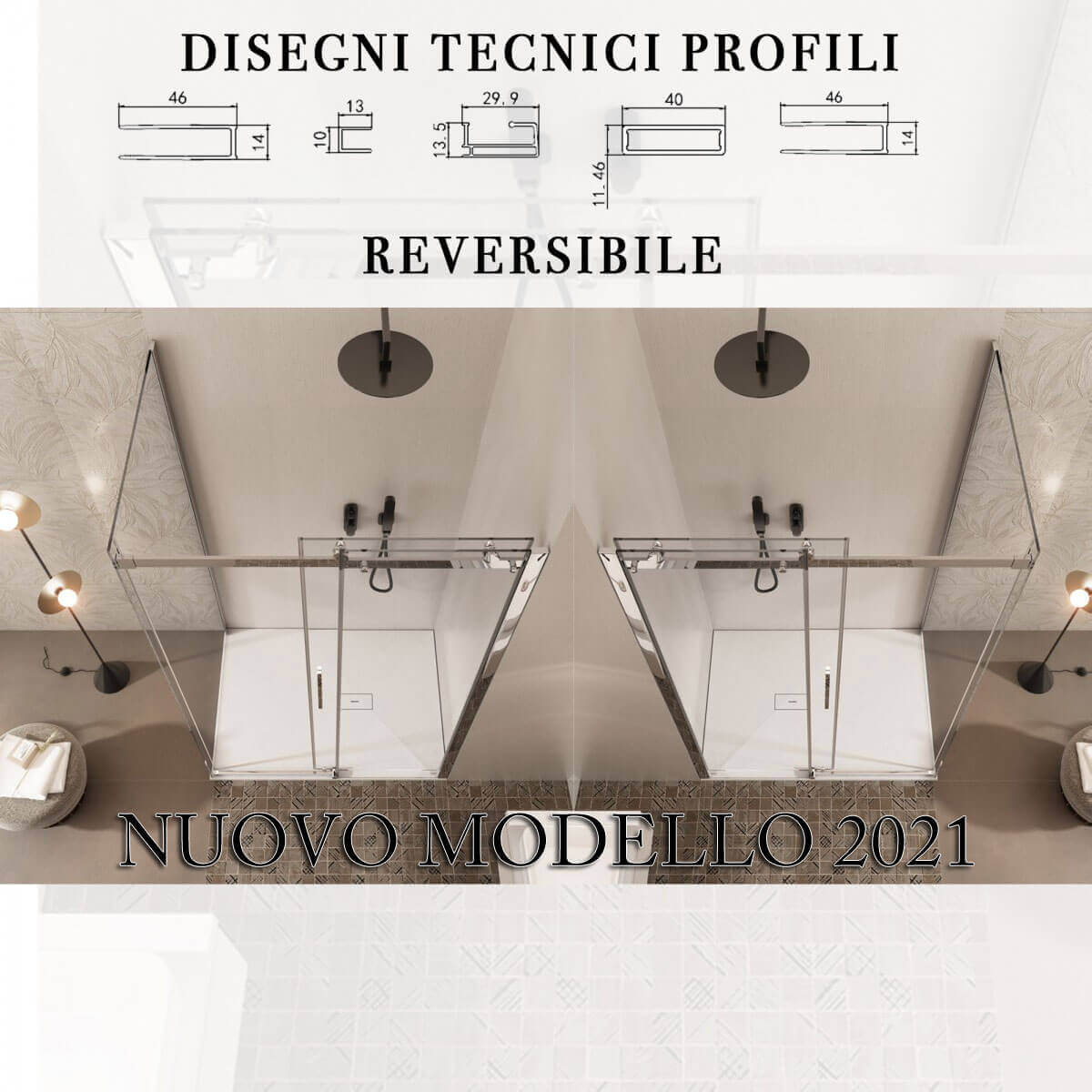 SOTTOCOSTO - Box Doccia Angolare Cristallo Trasparente Anticalcare 8mm Porta Scorrevole - E2.0 - 70x120
