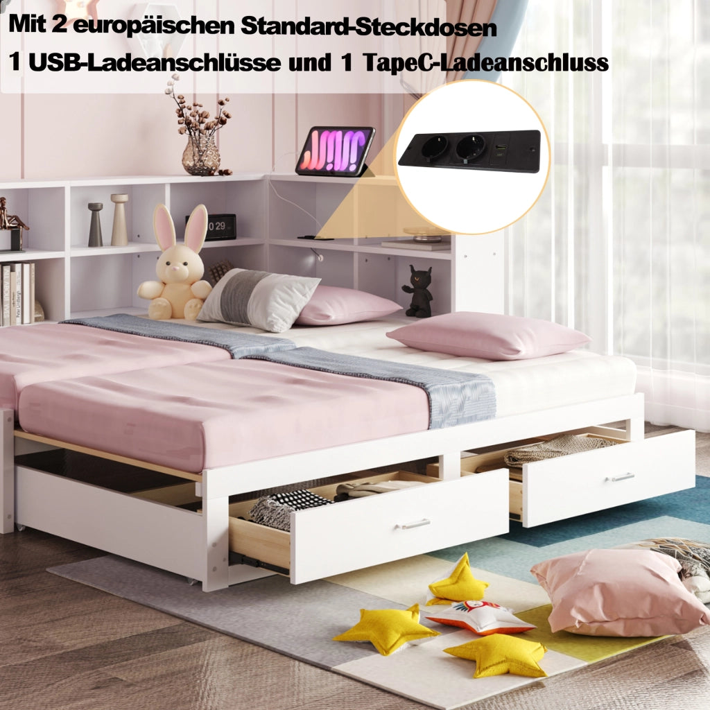 Divano letto con funzione letto massello in legno 180x190 cm