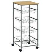Carrello Multiuso per Cucina e Bagno ¨C zephmum ¨C 36,5x36,5x89 cm Argento