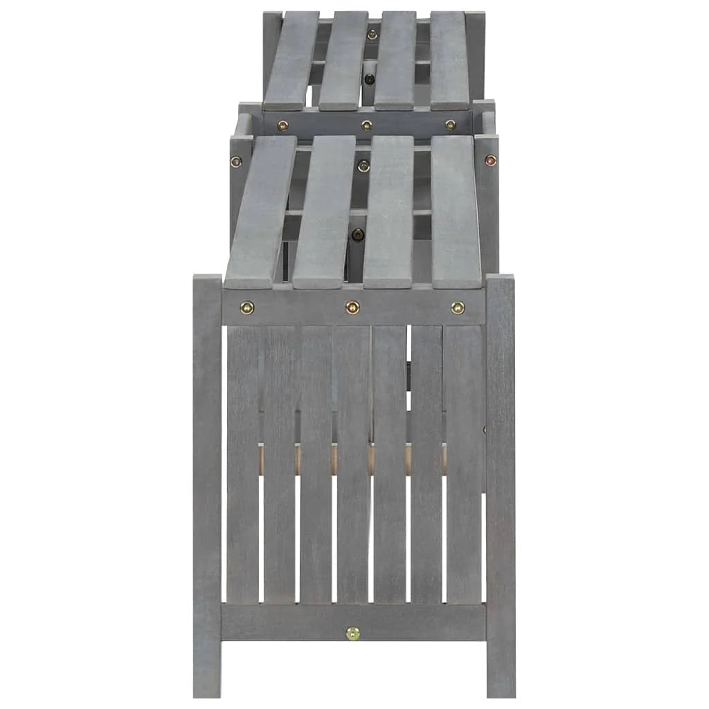 Panca da giardino mobili da esterno per patio angolo da giardino terrazza e fioriera 117 cm legno di acacia grigio 02_0011129
