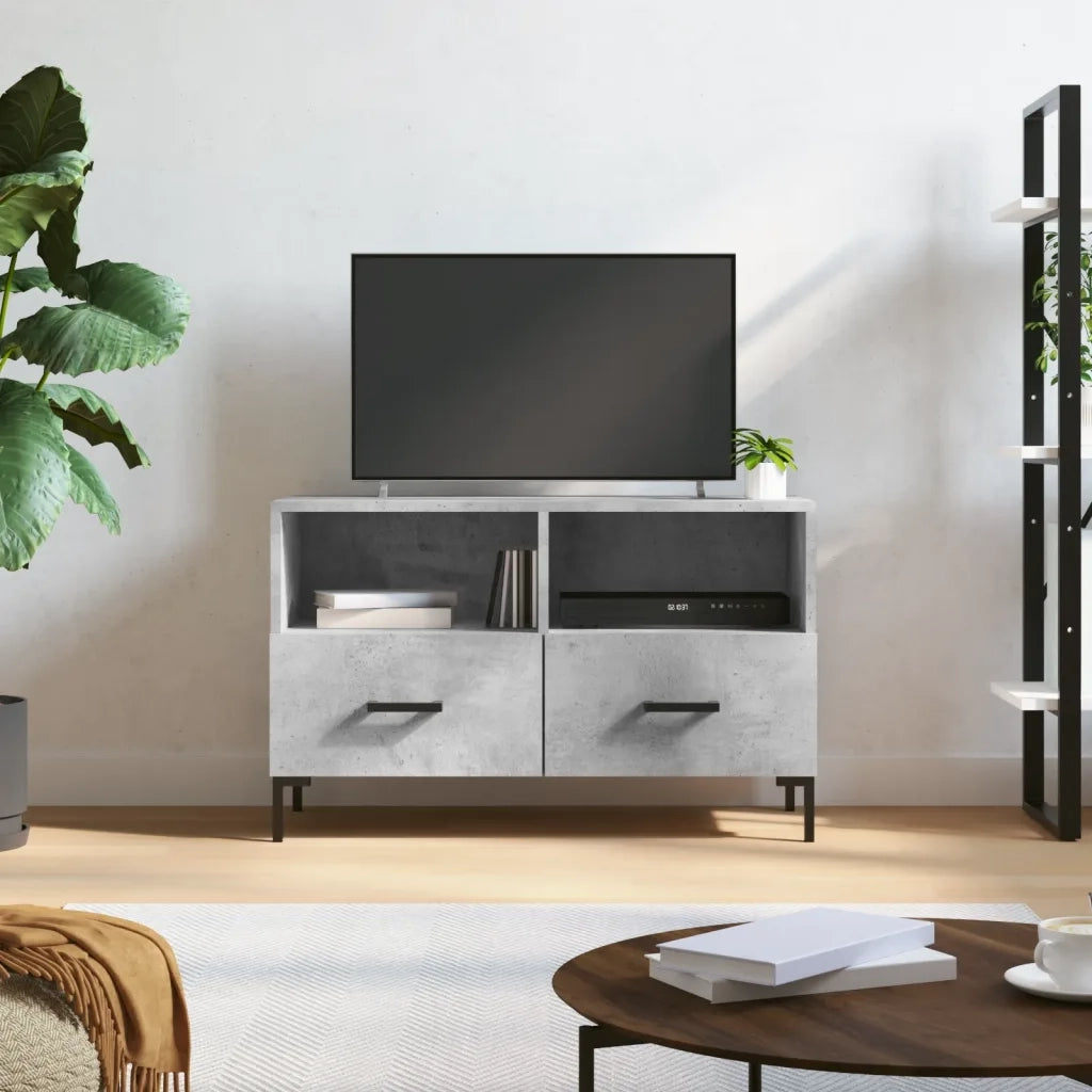 Mobile per TV | Armadietto TV | Mobile Porta TV Grigio Cemento 80x36x50 cm Legno Multistrato