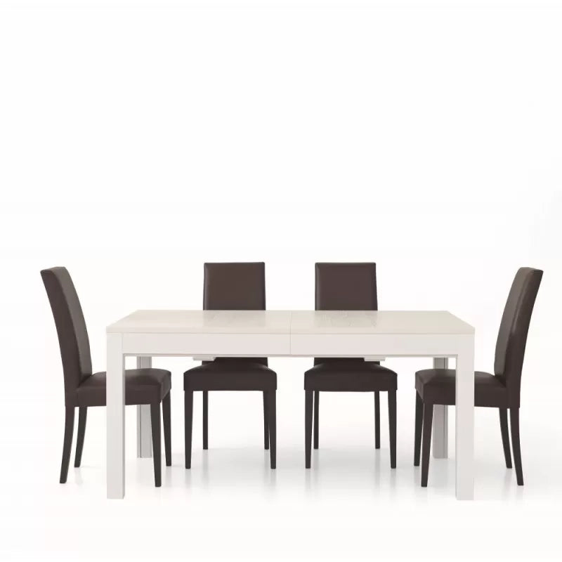 Tavolo moderno bianco frassino 160x90x76 allungabile (552) - Mobili 2G