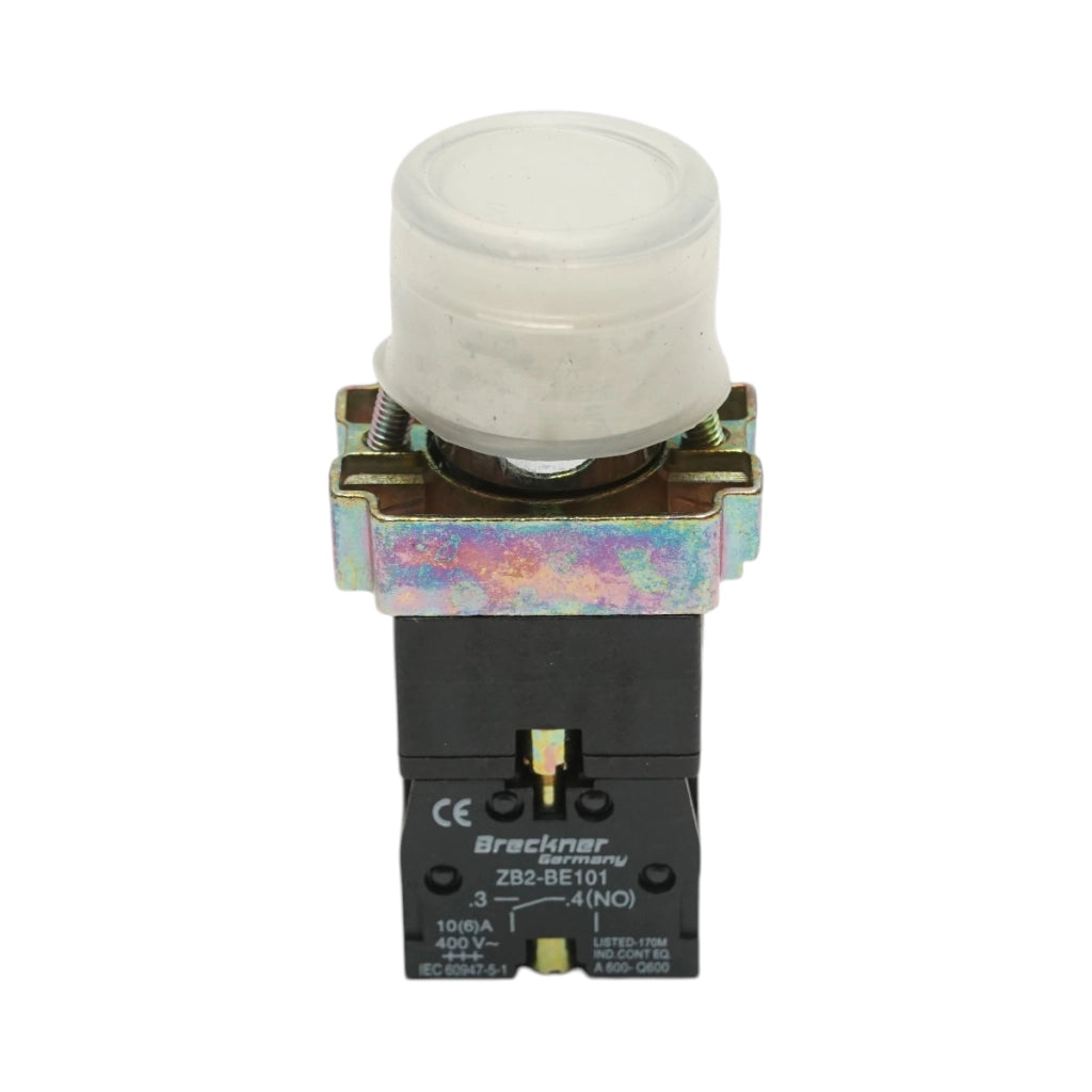 Lampada di segnalazione bianca con alimentazione diretta e protezione 1NO, 220V, IP65, LAY5 Breckner Germany