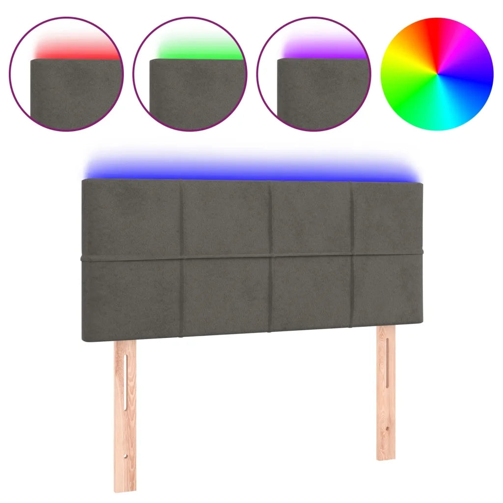 Testiera a LED-Testata con LED Grigio Scuro 80x5x78/88 cm in Velluto 300807
