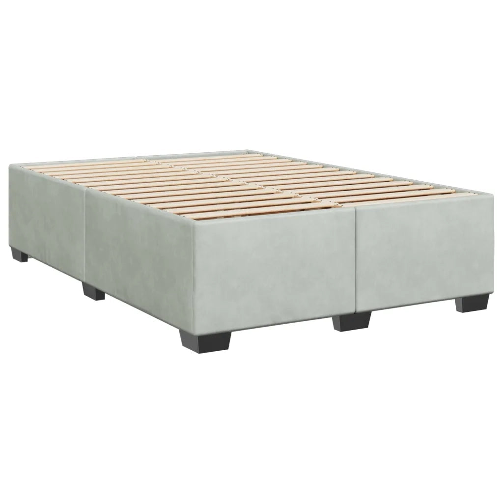 Giroletto a Molle con Materasso Grigio Chiaro 140x190cm Velluto 3286306
