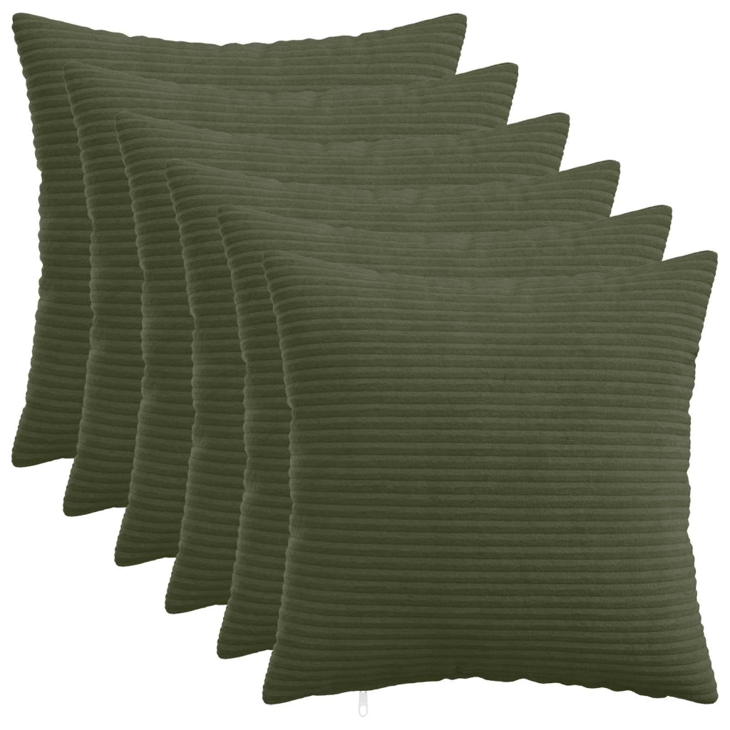 Federa 6 pcs HEERLEN Verde 40 x 40 cm corduroy 908474