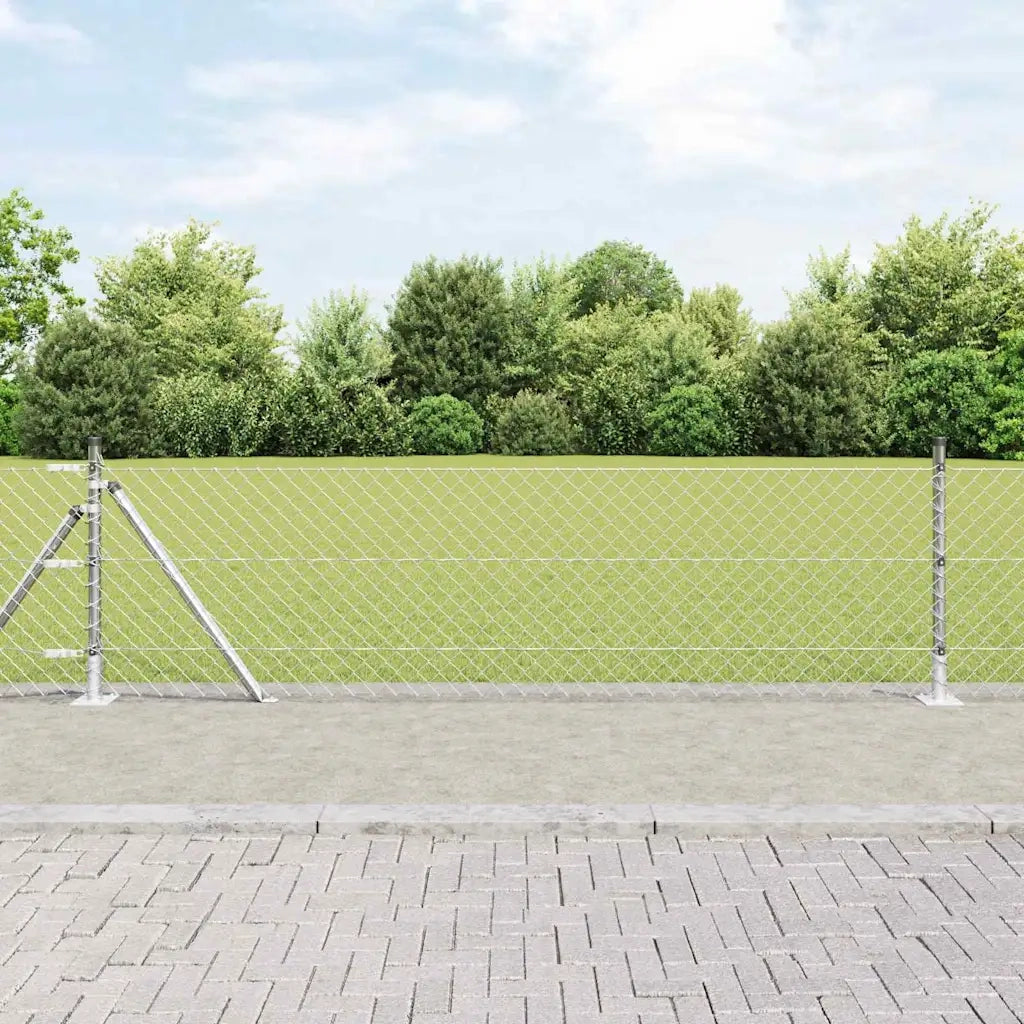 Palo della recinzione | Pannello per recinzione Argento 25 x 0,4 m (rete 60 x 60 mm)