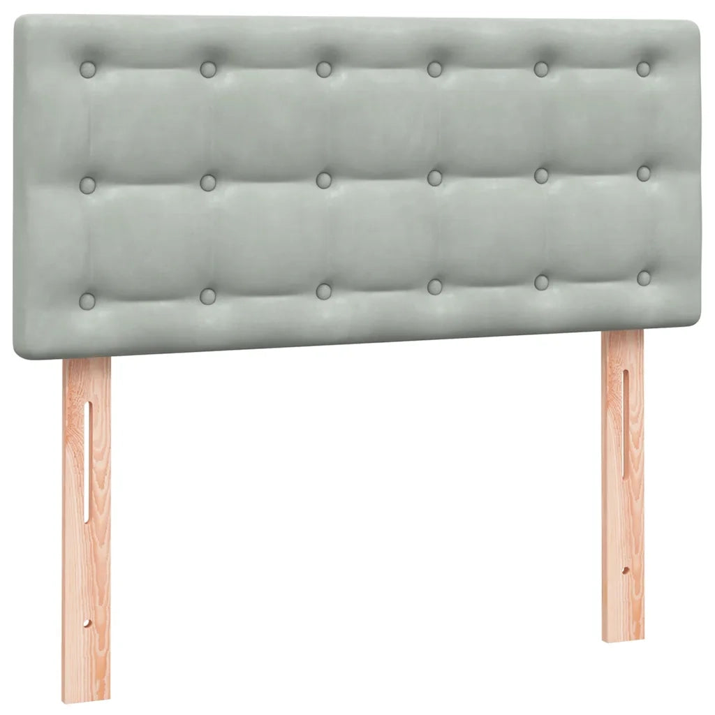 Letto a Molle con Materasso e LED Grigio Chiaro 80x210 cm Velluto 3317241
