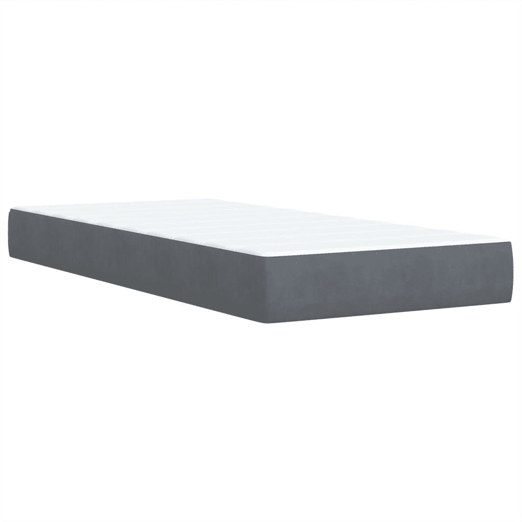 Giroletto a Molle con Materasso-Struttura Letto Grigio Scuro 90x190 cm Velluto 624284