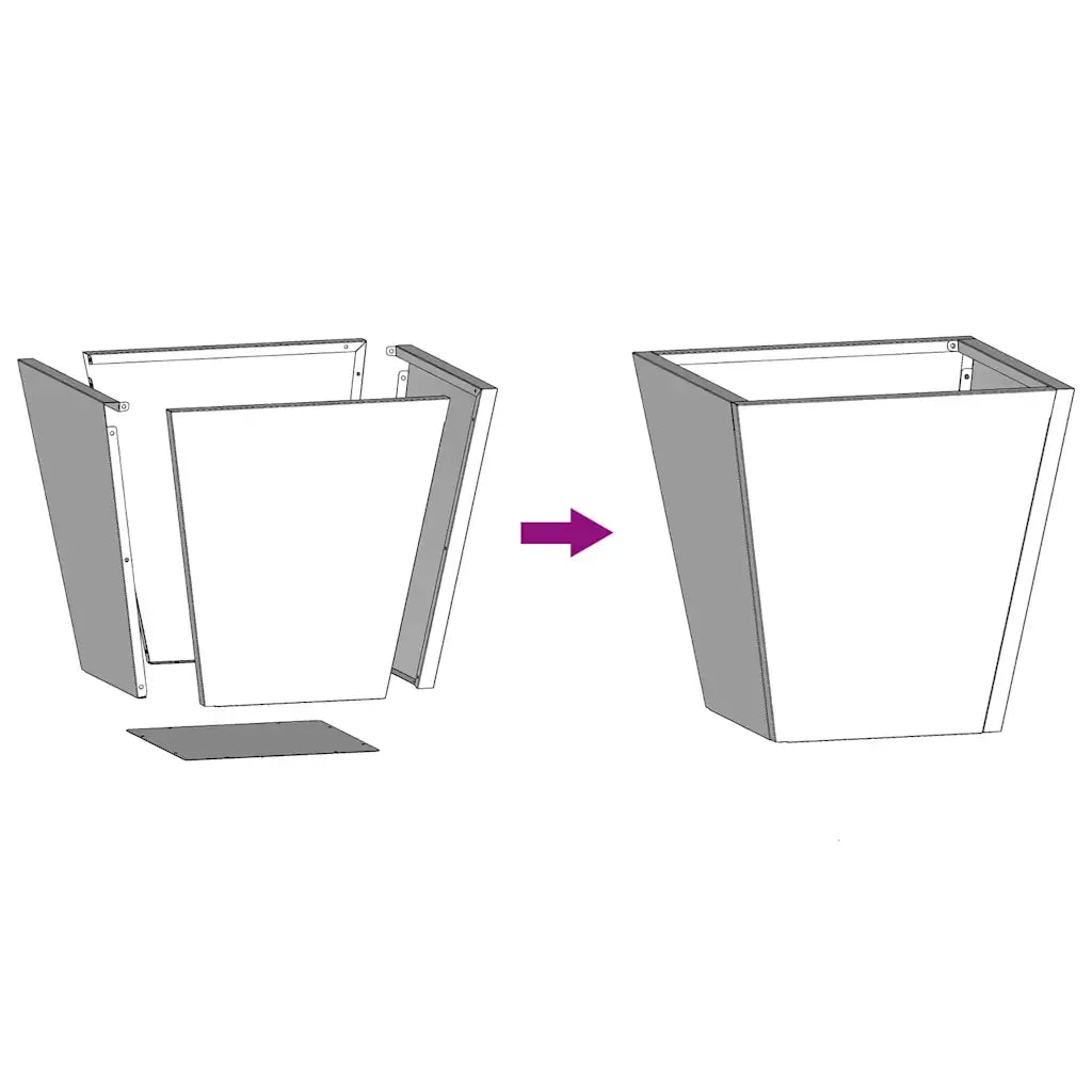 Fioriera da Giardino-Vaso da Esterno 30x30x30 cm Acciaio Zincato 265881