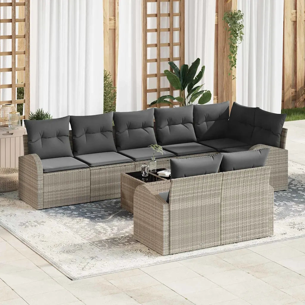 Set Divano da Giardino Grigio chiaro 55 x 55 x 37 cm polyrattan 3346102