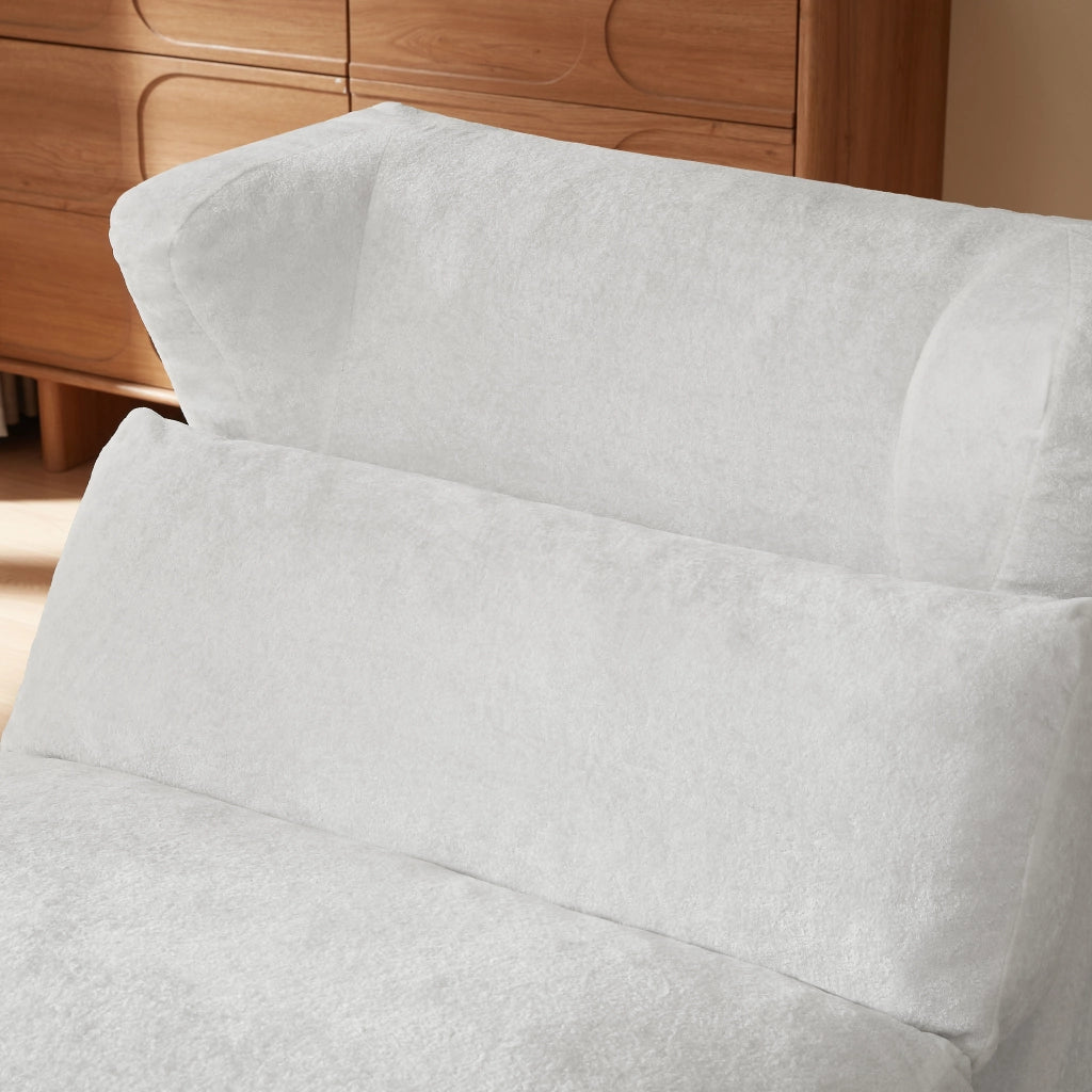 Poltrona/sofa singolo dal design moderno, colore bianco, struttura in foam