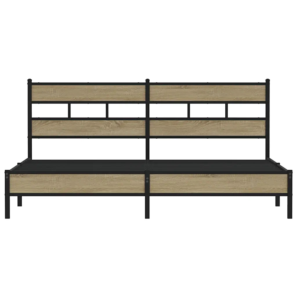 Giroletto senza Materaso in Metallo Rovere Sonoma 193x203 cm 3308497