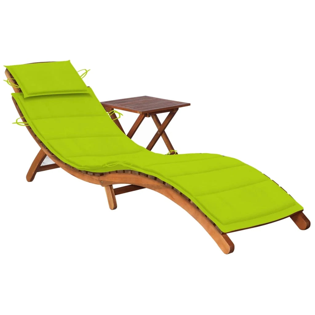 Lettino prendisole sedia a sdraio lettino prendisole letto da giardino mobili da esterno per patio con tavolo e cuscino legno di acacia 02_0012622