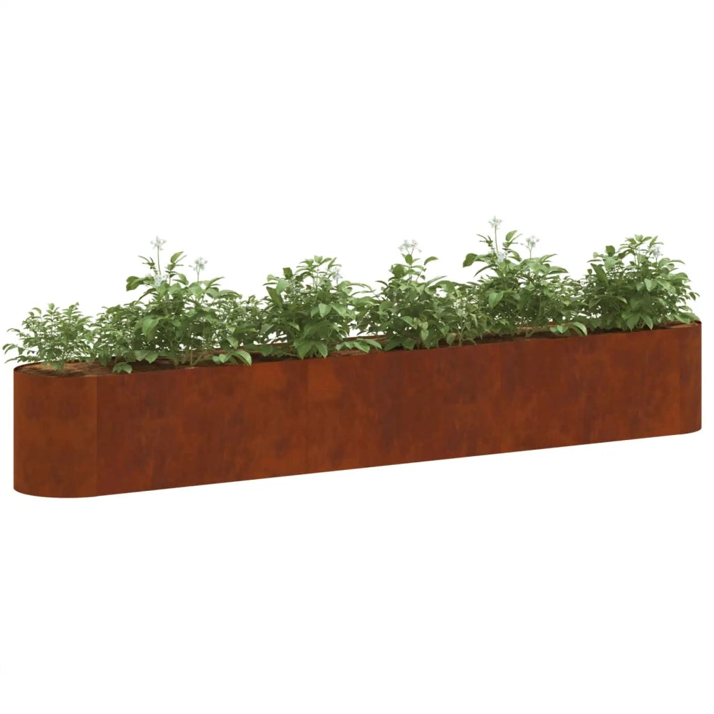 Letto rialzato da giardino Acciaio Corten 280 x 40 x 40 cm 8011704