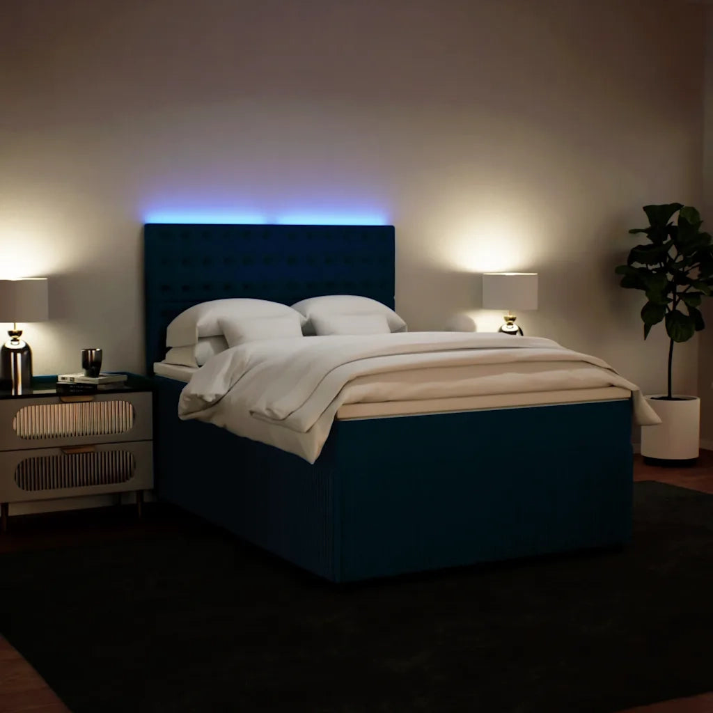 Giroletto a Molle con Materasso Blu 140x200 cm in Velluto 3294674