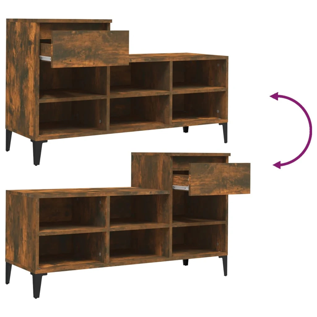 Scarpiera mobile contenitore per scarpe mobile per ingresso/corridoio/soggiorno 102 x 36 x 60 cm legno ingegnerizzato marrone 02_0021550
