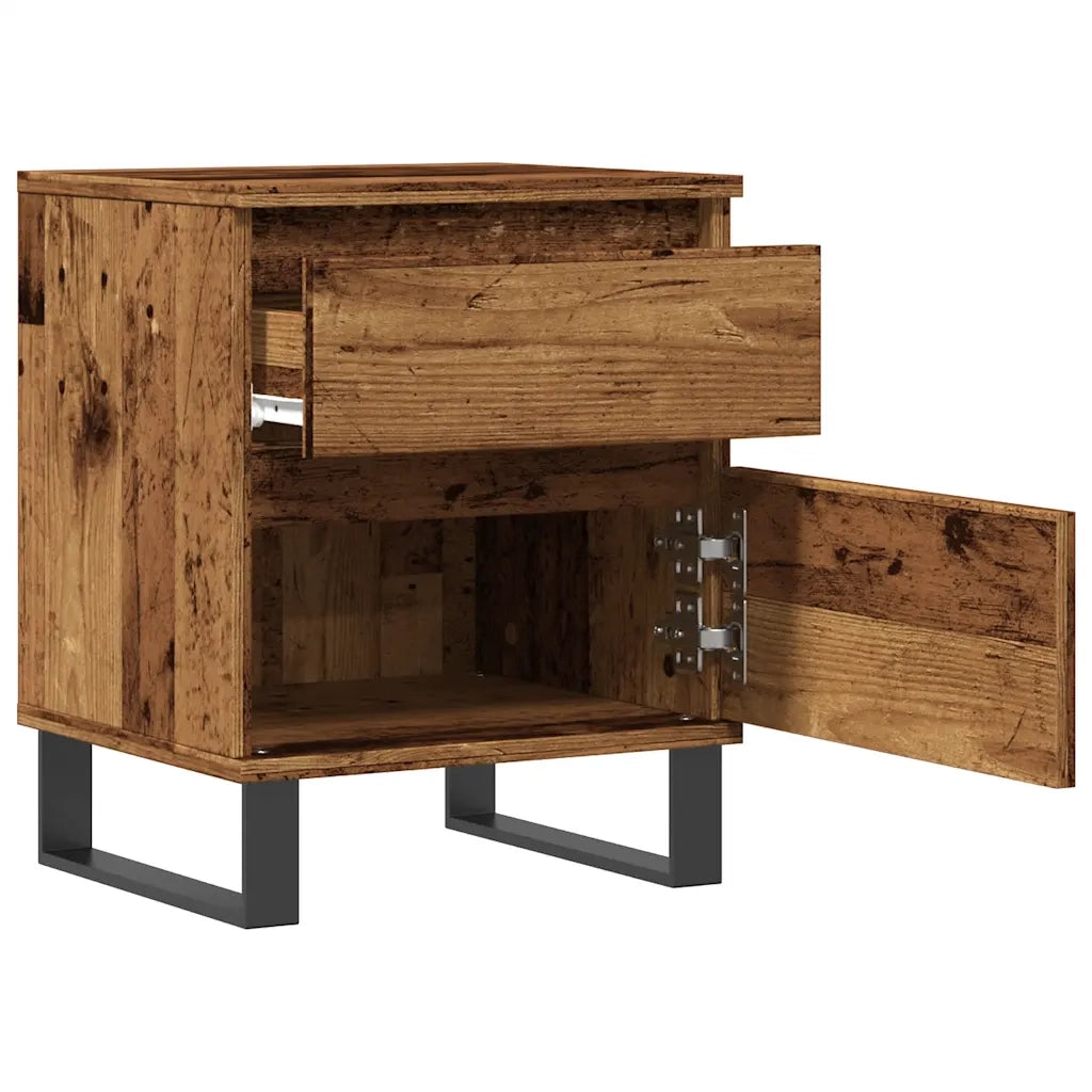 Comodino | Armadio da Notte | Mobiletto da notte Legno Antico 40x35x50 cm in Legno Multistrato