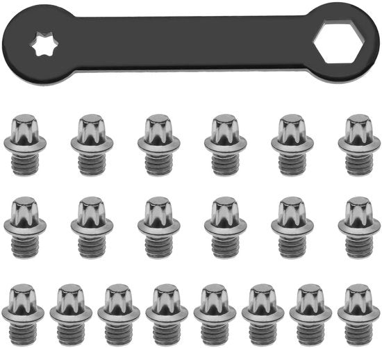Viti Pedali per Bicicletta 50 pezzi - Chiave Torx - Ganci Antisfregamento - M4 x 4,4 mm - Acciaio - Duraturo e Leggero - Viti Pedali per Bicicletta