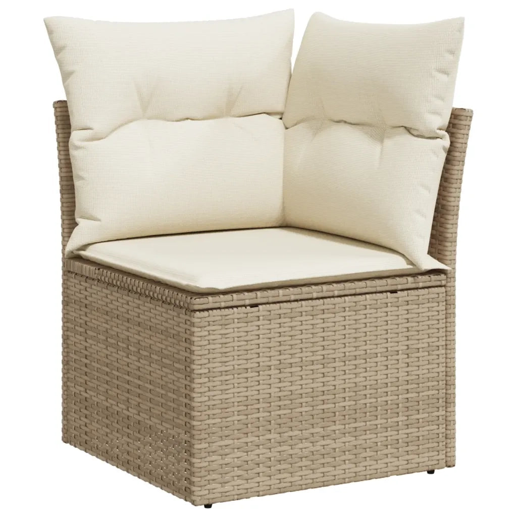 Set Divano da Giardino 9 pz con Cuscini Beige in Polyrattan 3219428